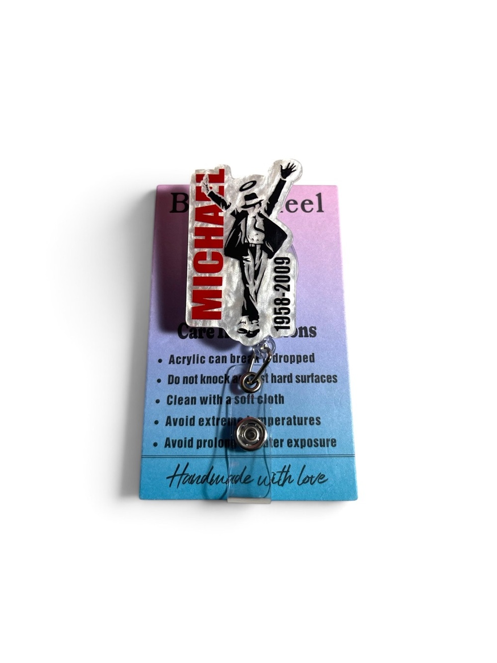 Michaels Red and Silver Michael Jackson Pin Badge